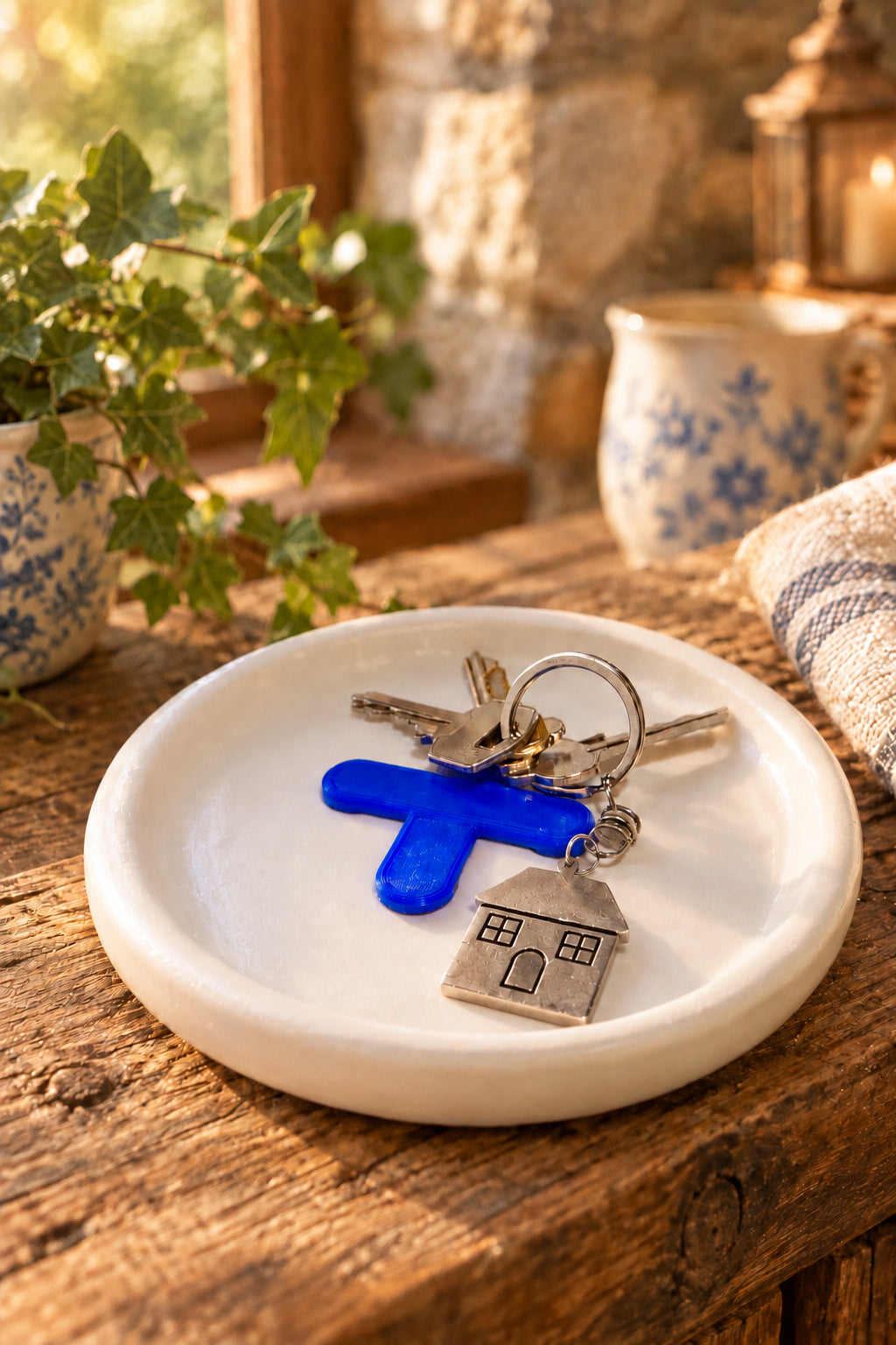 Minimalist "Giant Button" Geometric Catch-All Tray